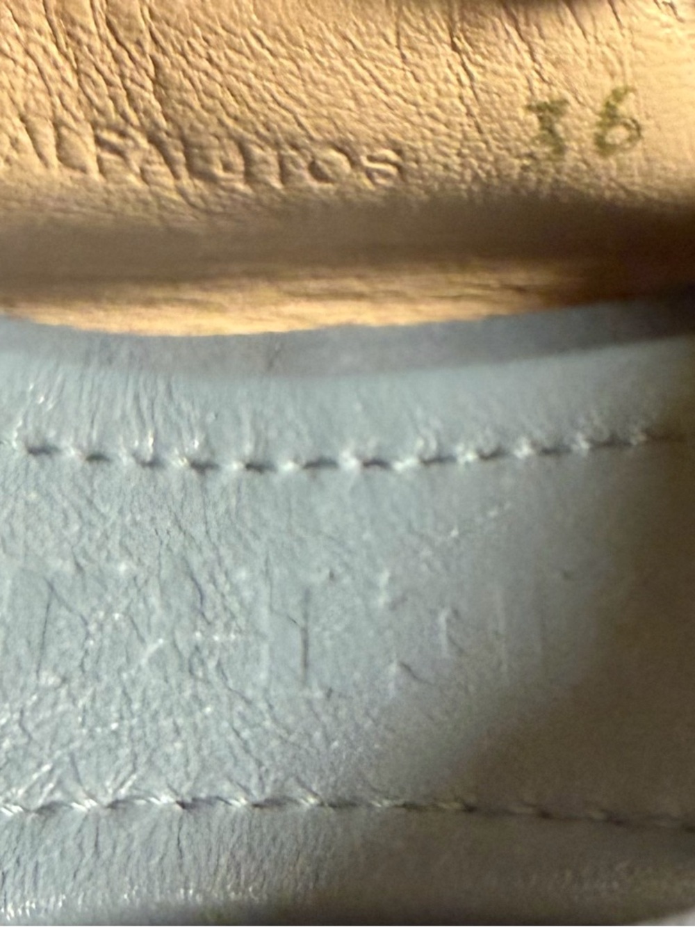 Burberry Blue Leather & Iconic Check Ballet Flats with Gold Hardware - Picture 5 of 5